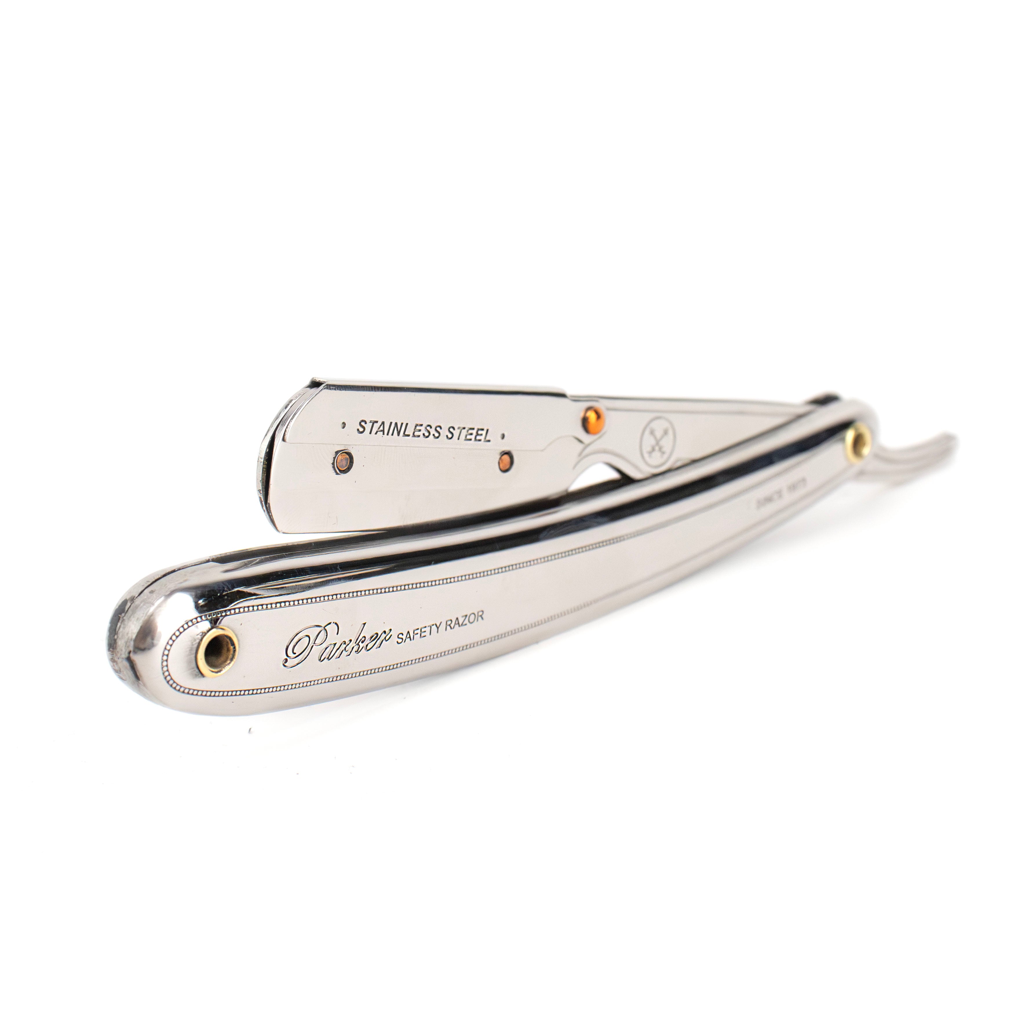 Parker 31R Stainless Steel All Metal Shavette (SR1) Uses disposable blades  for a straight raz…