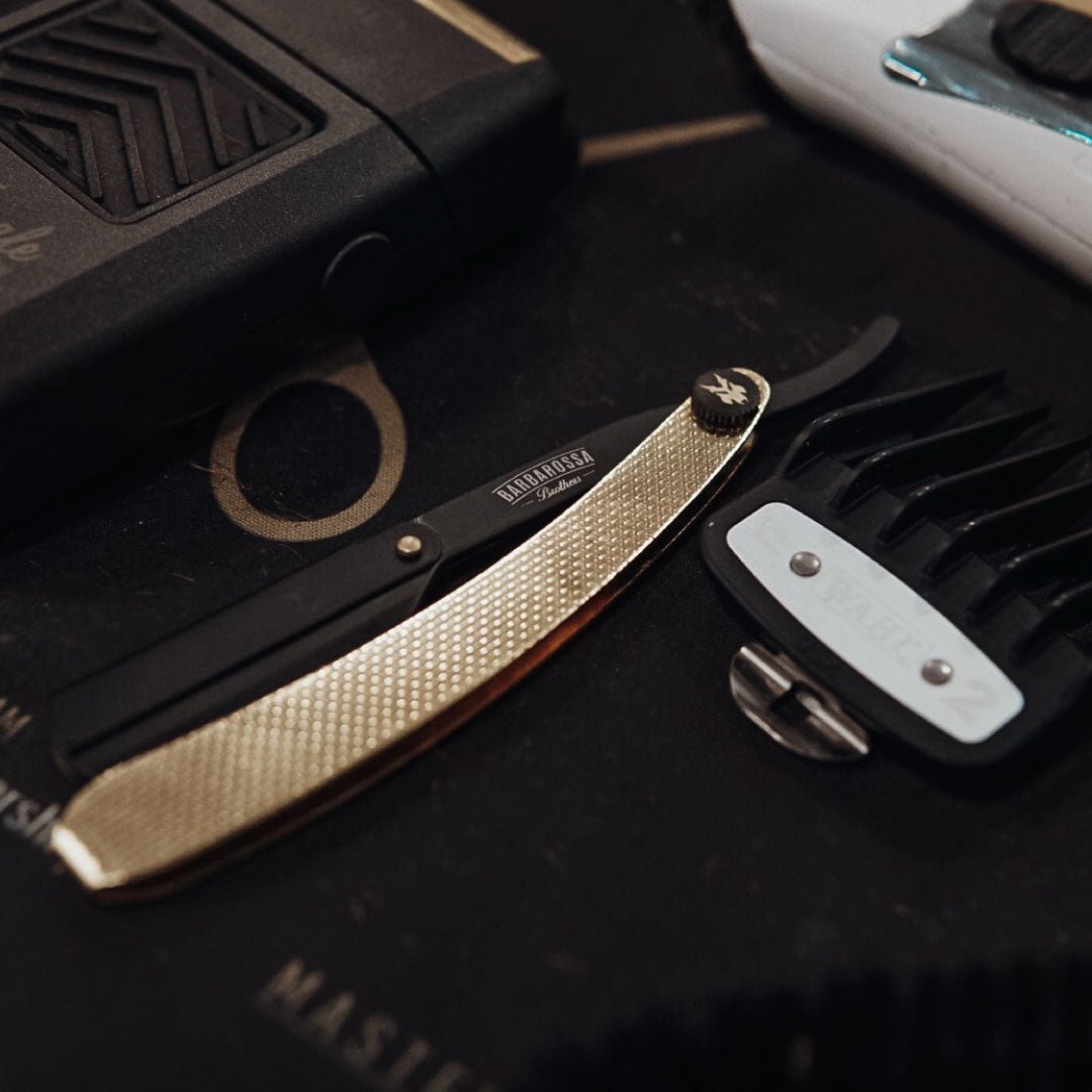 Cut Throat Razor - The Jolly Roger - 24k Gold Plated