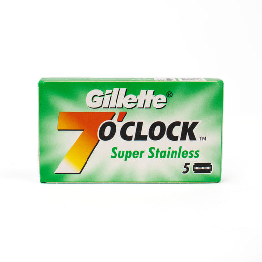 Gillette 7 O'clock Super Stainless Green Safety Razor Blades (Pack of 5)