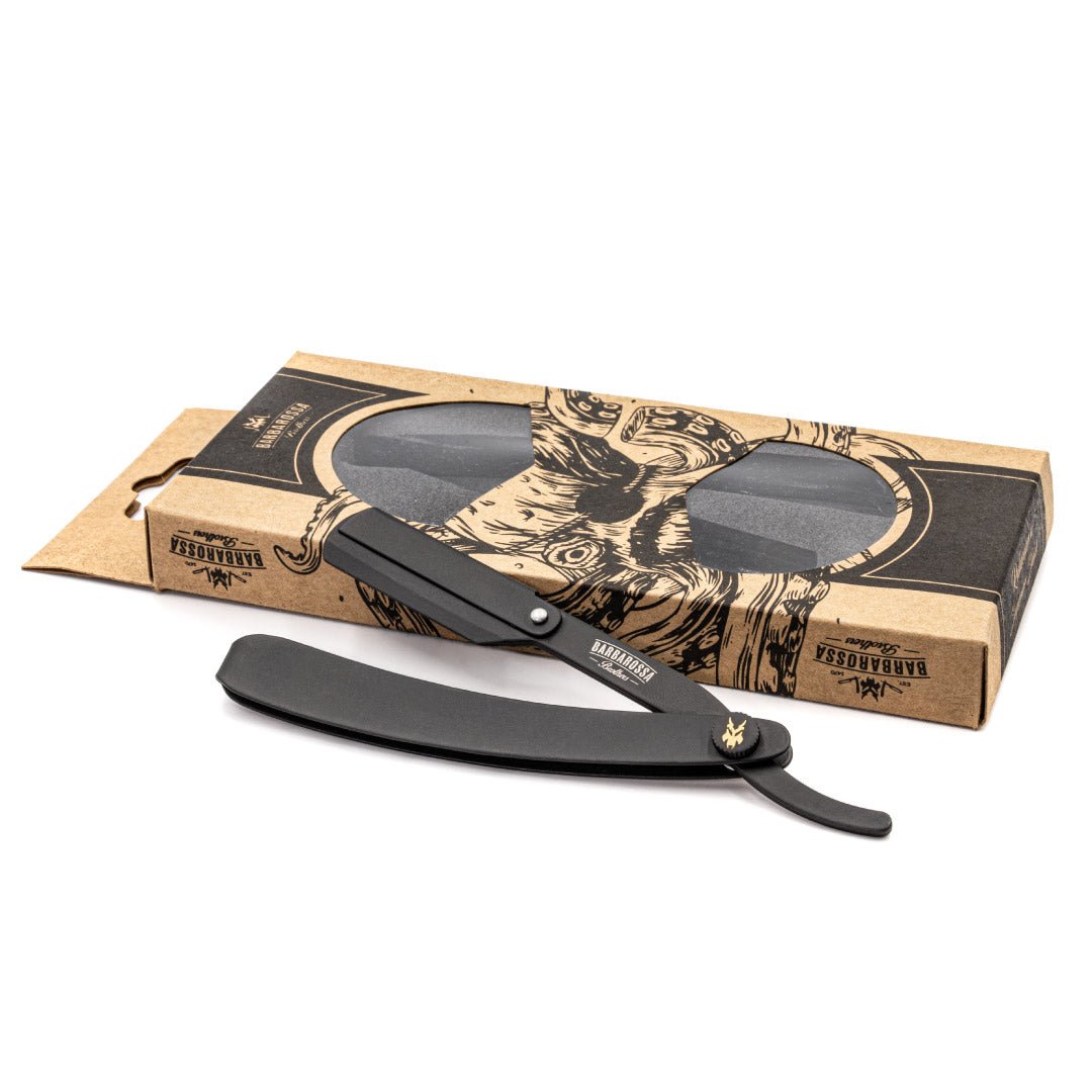 Cut Throat Razor - The Jolly Roger Black - Stainless Steel