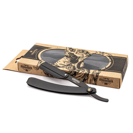 Cut Throat Razor - The Jolly Roger Black - Stainless Steel